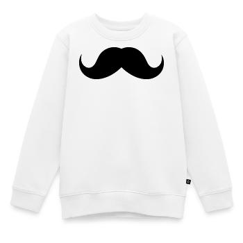 Moustache - Sweat Premium enfant bio - blanc - Devant - AI Model Kid Male (0cm)