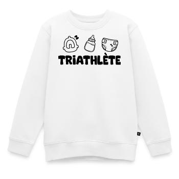 Baby-Triathlet - Kinder Premium Organic Sweatshirt - Weiß - Vorne - AI Model Kid Male (0cm)