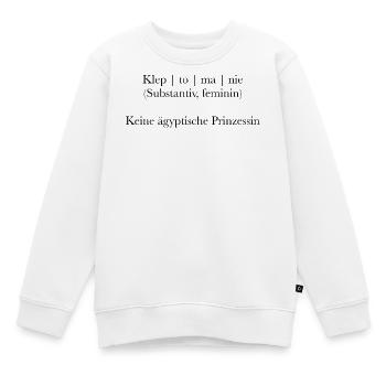Danger de confusion : kleptomanie & Cléopâtre - Sweat Premium enfant bio - blanc - Devant - AI Model Kid Male (0cm)