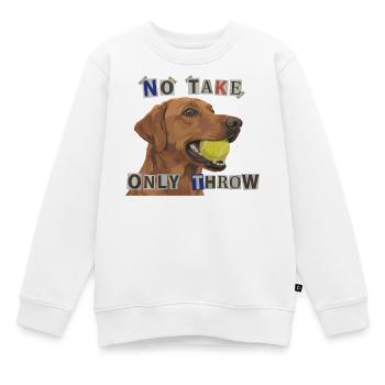 No Take Only Throw – Foxred Labrador Hunde Meme - Kinder Premium Organic Sweatshirt - Weiß - Vorne - AI Model Kid Male (0cm)