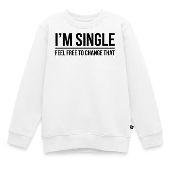 Single Sprüche Singles Lustiges Single Geschenk - Kinder Premium Organic Sweatshirt - Weiß - Vorne - AI Model Kid Male (0cm)