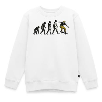 Evolution Skateboarder – Grunge Skate Design - Kinder Premium Organic Sweatshirt - Weiß - Vorne - AI Model Kid Male (0cm)