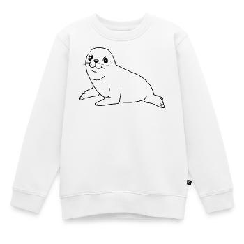 Seehund Robbe - Kinder Premium Organic Sweatshirt - Weiß - Vorne - AI Model Kid Male (0cm)