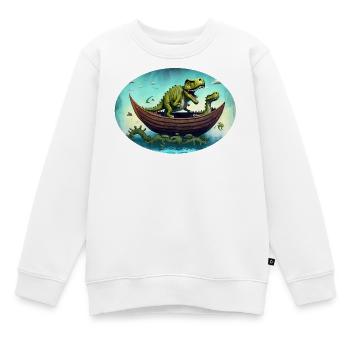 Dino Ark - Kids Premium Organic Sweatshirt - white - Front - AI Model Kid Male (0cm)