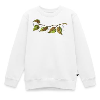leaves - Kids Premium Organic Sweatshirt - white - Front - AI Model Kid Male (0cm)