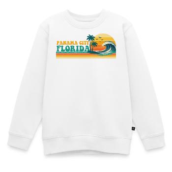 Panama City Florida Retro Spring Break Vacation - Kids Premium Organic Sweatshirt - white - Front - AI Model Kid Male (0cm)