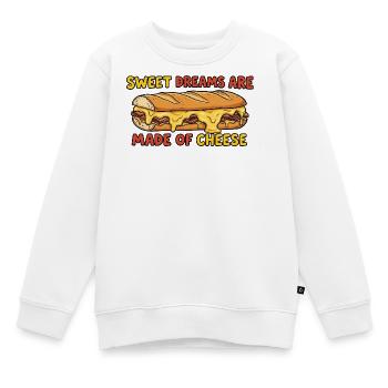 Lustiges Käse Sandwich Spruch Design - Kinder Premium Organic Sweatshirt - Weiß - Vorne - AI Model Kid Male (0cm)