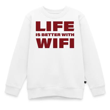 LIFE_IS_BETTER_WITH_WIFI3 - Sweat Premium enfant bio - blanc - Devant - AI Model Kid Male (0cm)