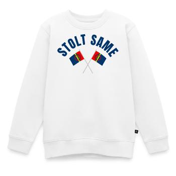 Proud Sami – Drapeaux croisés - Sweat Premium enfant bio - blanc - Devant - AI Model Kid Male (0cm)