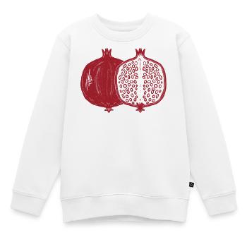 Granatapfel Schnitt Motiv - Kinder Premium Organic Sweatshirt - Weiß - Vorne - AI Model Kid Male (0cm)