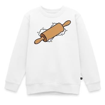 Nudelholz Teigrolle Backen - Kinder Premium Organic Sweatshirt - Weiß - Vorne - AI Model Kid Male (0cm)