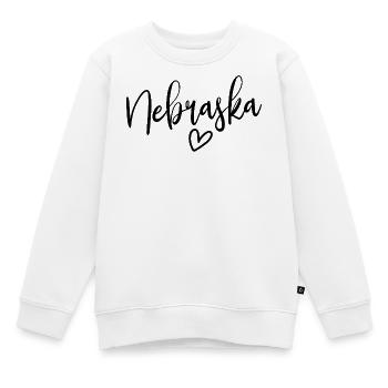 Nebraska Heart Women’s Love Nebraska - Sweat Premium enfant bio - blanc - Devant - AI Model Kid Male (0cm)