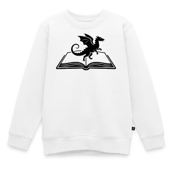 Drache auf Buch Fantasy - Kinder Premium Organic Sweatshirt - Weiß - Vorne - AI Model Kid Male (0cm)