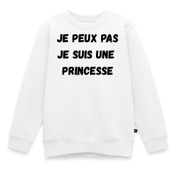 Ich kann nicht, ich bin eine PRINZESSIN - Kinder Premium Organic Sweatshirt - Weiß - Vorne - AI Model Kid Male (0cm)