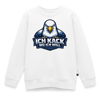 Böse Möwe "Ich kack wo ich will" Spruch - Kinder Premium Organic Sweatshirt - Weiß - Vorne - AI Model Kid Male (0cm)