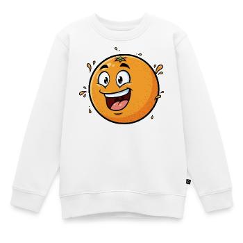 Caricature orange joyeuse - Sweat Premium enfant bio - blanc - Devant - AI Model Kid Male (0cm)