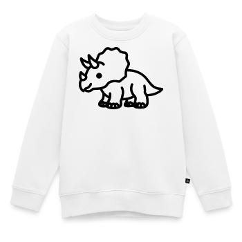triceratops - Sweat Premium enfant bio - blanc - Devant - AI Model Kid Male (0cm)