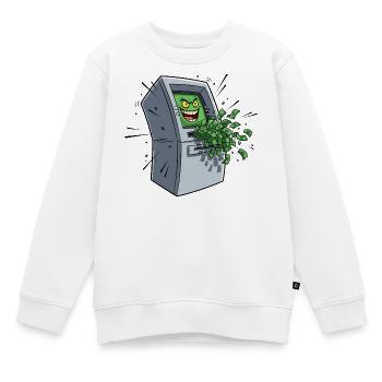 Greedy ATM Cartoon - Kids Premium Organic Sweatshirt - white - Front - AI Model Kid Male (0cm)