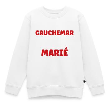 Ich hatte einen Albtraum: verheiratet - Kinder Premium Organic Sweatshirt - Weiß - Vorne - AI Model Kid Male (0cm)