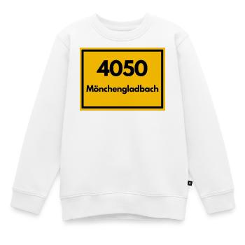 ALTE POSTLEITZAHL PLZ 4050 MÖNCHENGLADBACH FUSSBAL - Kinder Premium Organic Sweatshirt - Weiß - Vorne - AI Model Kid Male (0cm)