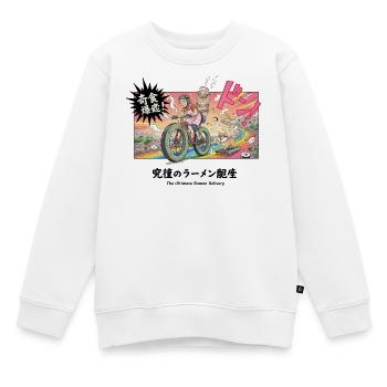 Ramen-Lieferung Dash Manga Cycling Retro - Kinder Premium Organic Sweatshirt - Weiß - Vorne - AI Model Kid Male (0cm)