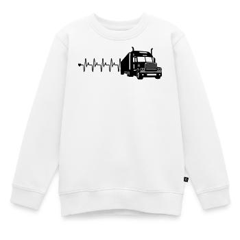 Lkw herzfrequenz - Kinder Premium Organic Sweatshirt - Weiß - Vorne - AI Model Kid Male (0cm)