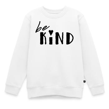 Be Kind - Kids Premium Organic Sweatshirt - white - Front - AI Model Kid Male (0cm)