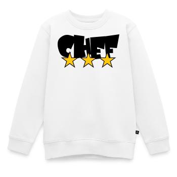 Chef Étoilé : Design 3 Étoiles Gastronomie - Sweat Premium enfant bio - blanc - Devant - AI Model Kid Male (0cm)