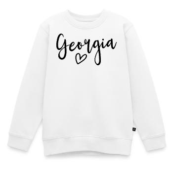 Georgia Heart Women’s Love Georgia - Sweat Premium enfant bio - blanc - Devant - AI Model Kid Male (0cm)