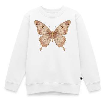 Zartrosa Schmetterling Kunst - Kinder Premium Organic Sweatshirt - Weiß - Vorne - AI Model Kid Male (0cm)