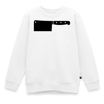 Couperet à viande - Sweat Premium enfant bio - blanc - Devant - AI Model Kid Male (0cm)