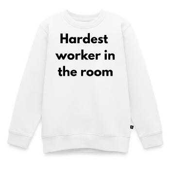 Hardest worker in the room - Sweat Premium enfant bio - blanc - Devant - AI Model Kid Male (0cm)