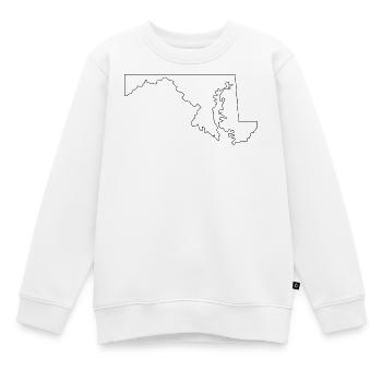 Carte du Maryland - Sweat Premium enfant bio - blanc - Devant - AI Model Kid Male (0cm)