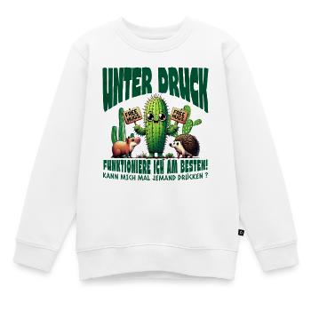 Sous pression : Câlins sans cactus - Sweat Premium enfant bio - blanc - Devant - AI Model Kid Male (0cm)