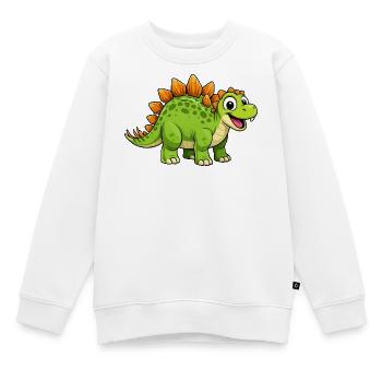 Fröhlicher Dino Stegosaurus - Kinder Premium Organic Sweatshirt - Weiß - Vorne - AI Model Kid Male (0cm)