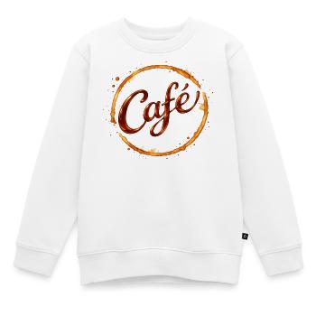 Coffee Kaffeetassenabdruck Illustration  - Kinder Premium Organic Sweatshirt - Weiß - Vorne - AI Model Kid Male (0cm)