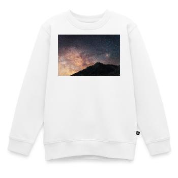 Gros plan de la Voie lactée sur les montagnes Agrafa - Sweat Premium enfant bio - blanc - Devant - AI Model Kid Male (0cm)