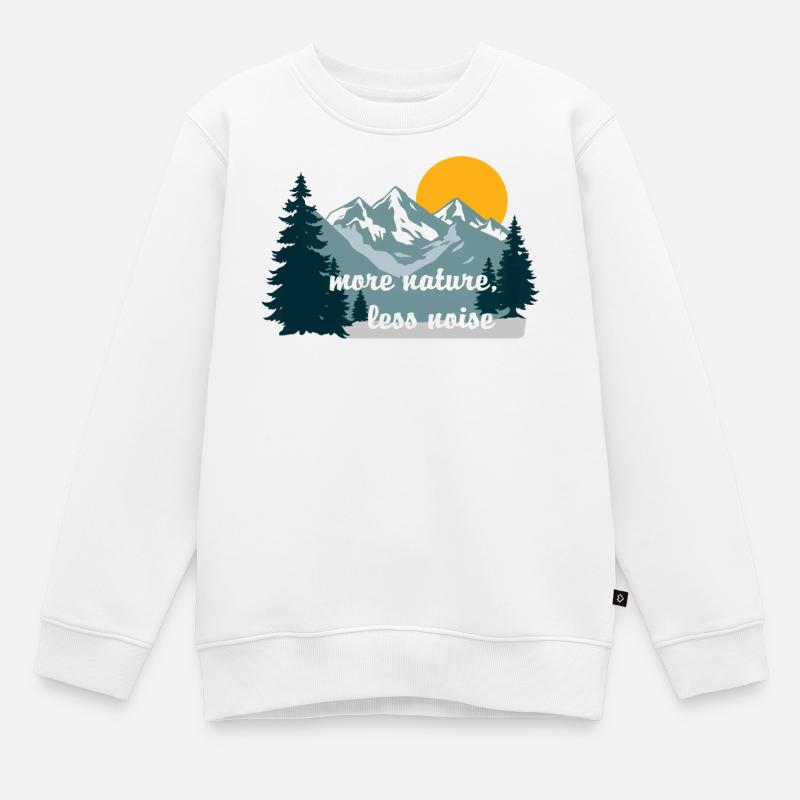 Plus de nature Moins de bruit - Sweat Premium enfant bio - blanc