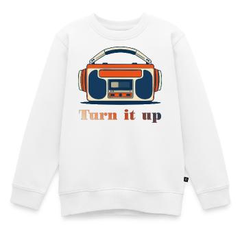 Turn It Up Vintage Radio - Kids Premium Organic Sweatshirt - white - Front - AI Model Kid Male (0cm)
