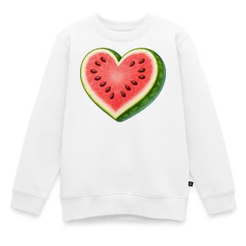 Illustration juteuse de pastèque en forme de cœur - Sweat Premium enfant bio - blanc - Devant - AI Model Kid Male (0cm)
