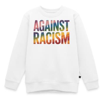 Gegen Rassismus – Antifa-Regenbogen-Tee - Kinder Premium Organic Sweatshirt - Weiß - Vorne - AI Model Kid Male (0cm)