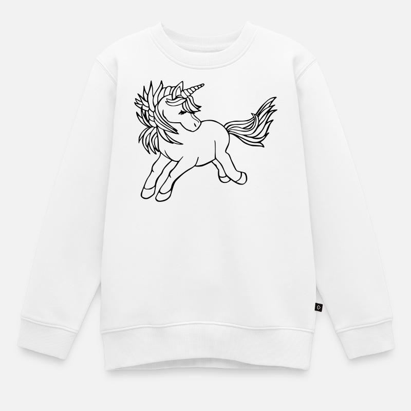 Licorne Einhorn - Sweat Premium enfant bio - blanc