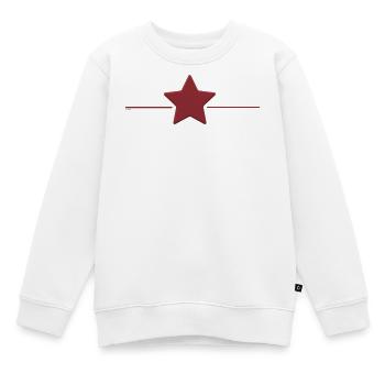 Étoile rouge avec ligne de bord - Sweat Premium enfant bio - blanc - Devant - AI Model Kid Male (0cm)