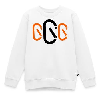 Karabiner - Kinder Premium Organic Sweatshirt - Weiß - Vorne - AI Model Kid Male (0cm)