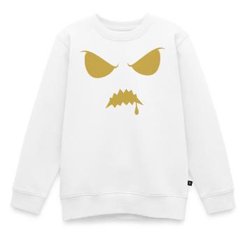 Angry Eyes Drop Mouth - Kids Premium Organic Sweatshirt - white - Front - AI Model Kid Male (0cm)