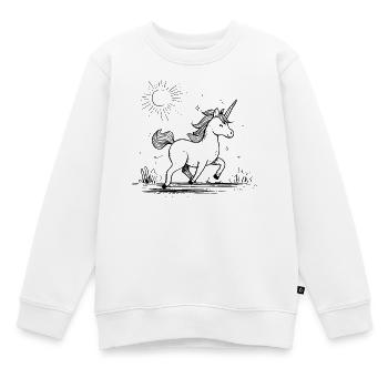 Einhorn im Sonnenschein - Kinder Premium Organic Sweatshirt - Weiß - Vorne - AI Model Kid Male (0cm)