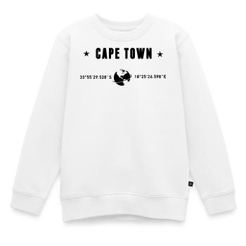 Kapstadt Koordinaten Schwarze Typografie - Kinder Premium Organic Sweatshirt - Weiß - Vorne - AI Model Kid Male (0cm)
