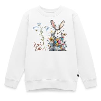 Osterhase mit bunten Eiern - Kinder Premium Organic Sweatshirt - Weiß - Vorne - AI Model Kid Male (0cm)