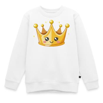 Kawaii Goldene Krone Illustration - Kinder Premium Organic Sweatshirt - Weiß - Vorne - AI Model Kid Male (0cm)