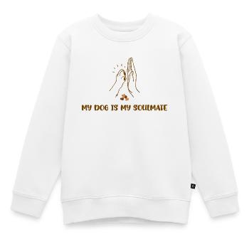 MY DOG IS MY SOULMATE - Kinder Premium Organic Sweatshirt - Weiß - Vorne - AI Model Kid Male (0cm)